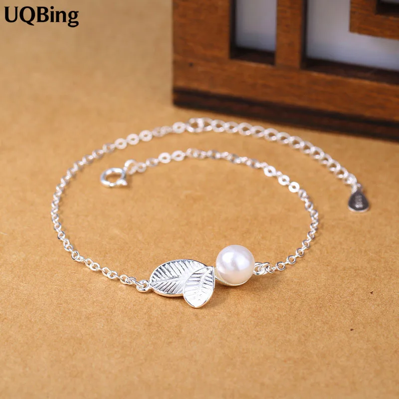 Браслеты из стерлингового серебра 925 пробы чистое серебро жемчужные браслеты с