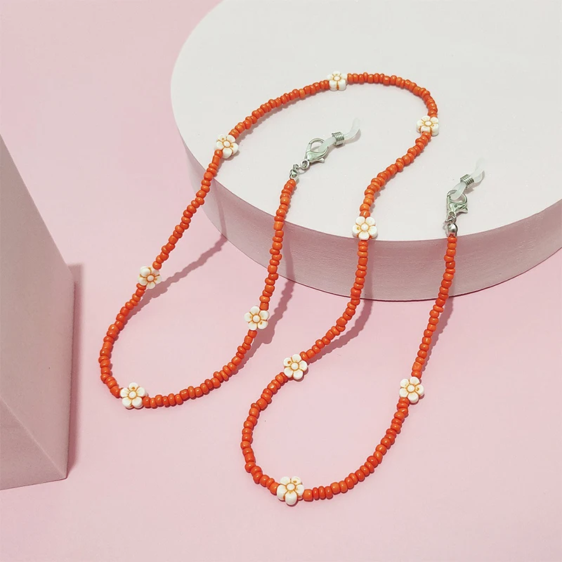

Rice Beads Eyeglasses Chain Flower Eyeglasses Chain Reading Glasses Mask Chain Bead Sunglasses Spectacle Cord String Neck Strap
