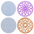 Новая круглая полимерная форма с мандалой, полые подставки, подставки под стаканы, подставки под стаканы, литые искусственные поделки, изготовление домашнего декора