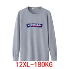 Футболки мужские и женские, хлопковые, с длинным рукавом, большого размера 7XL, 8XL, 10XL, 12XL