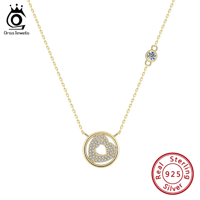 ORSA JEWELS повседневный костюм с изображением героев Круг Сердце Форма кулон