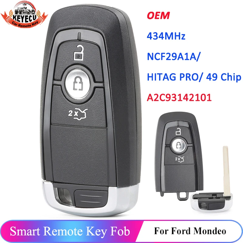 KEYECU OEM A2C93142101 434 МГц дистанционный ключ для Ford Mondeo Fusion Explorer epetwic 2017 2018 2019 2020 Smart