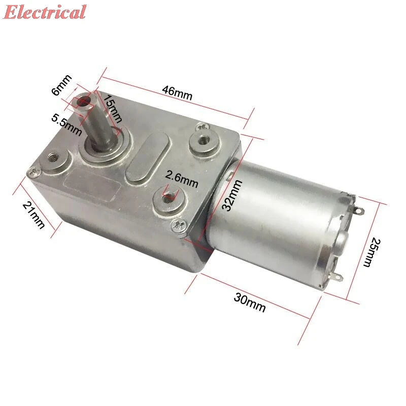1 шт. 370 червь Шестерни редуктор электродвигатель постоянного тока 6 в 12 В 24 2