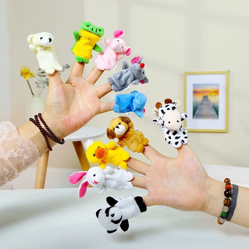 

10pcs/set Cartoon Animal Finger Puppet Baby Plush Toys for Children Lovely Kids Plush Toys Baby Favor Dolls