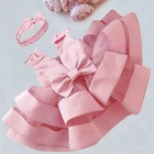 Детское платье-пачка с бантом, на первый день рождения