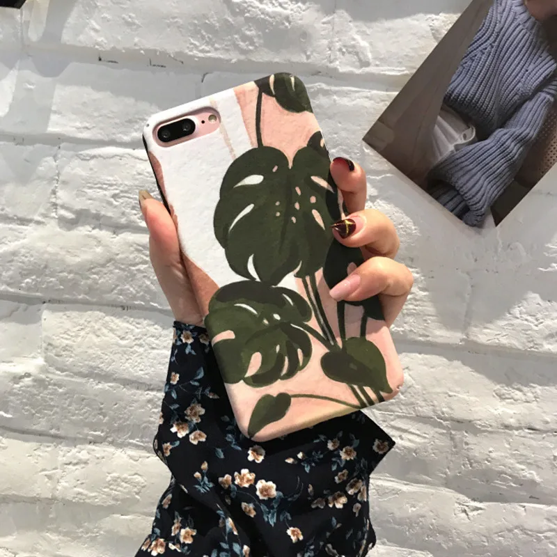 Чехол для телефона с изображением растений и банановых листьев iPhone X XS 8 7 6 6S PluS