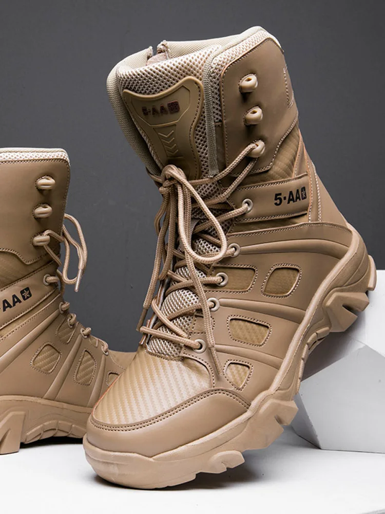 Ботинки мужские тактические в стиле милитари кожаные водонепроницаемые