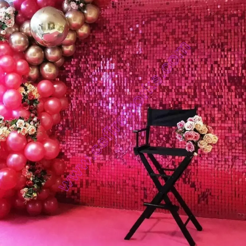

Wedding backdrop custom adverting sings shop window background glam shimmer sequin wall Cotton Candy color sequin panel