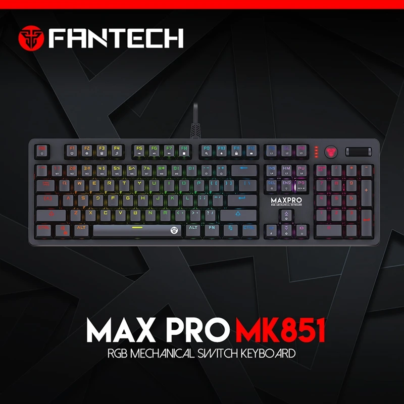 Механическая клавиатура FANTECH MK851 RGB английская профессиональная игровая для PUBG FPS