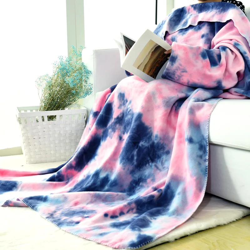 

Drop Shipping New Blanket With Sleeves Soft Warm Outdoor Adult Winter TV Blankets 137*180cm