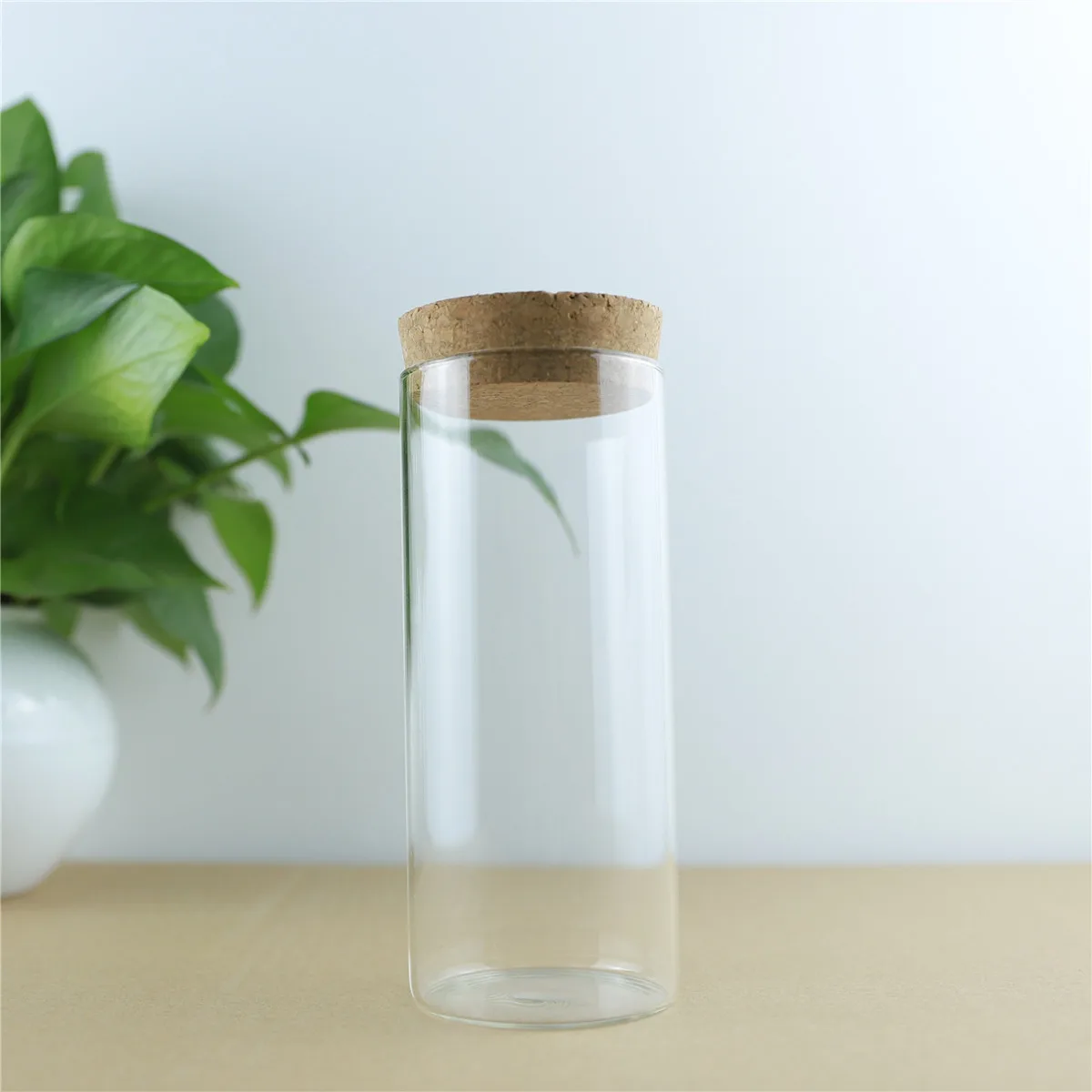 

4pcs/lot 65*150mm 380ml Thick Glass Bottle Cork Stopper Spice Bottles Container Jars Vials DIY Craft Kitchen Storage Bottles