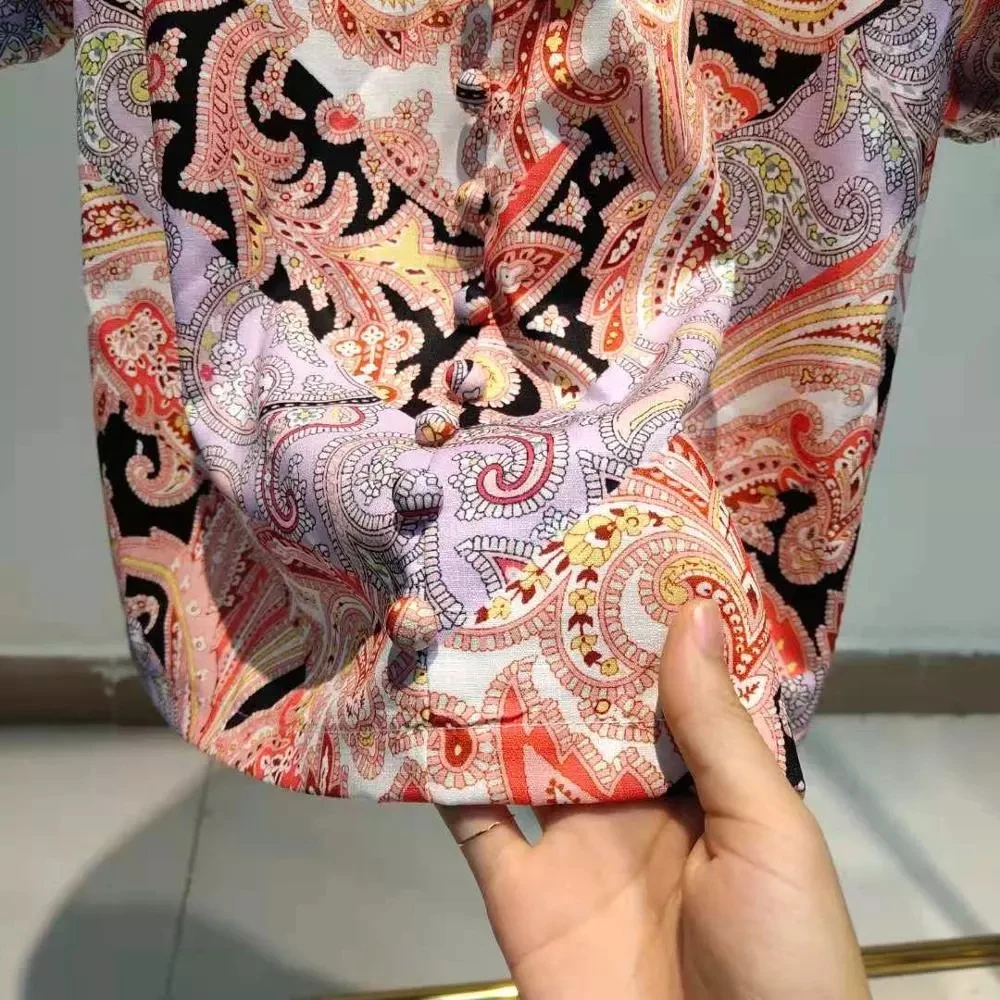 

Big-name summer women's satin 3D printing retro elegant dress 2020New women's long-sleeved fashion party outdoor tutu skirt XL