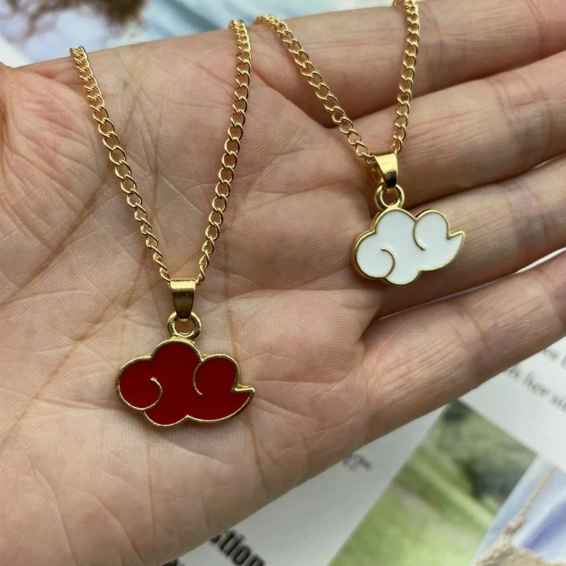 

New Cloud Pendant Necklace Red pink color Fashion Women Necklace Gift For Friend Gold Color Link Chain Neck Jewelry Wholesale