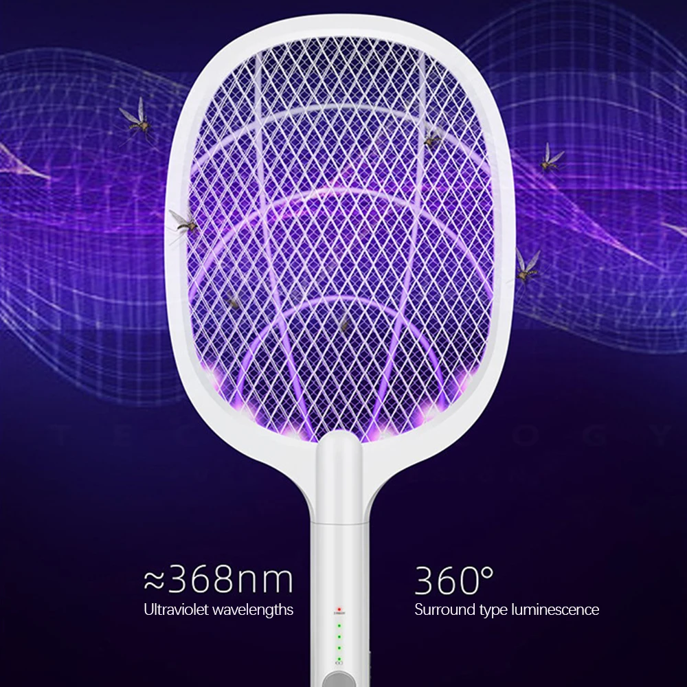 

Electric Mosquito Racket Fly Bug Zapper Racket Insects Killer Rechargeable Mosquito Swatter Kill Fly Bug for Home