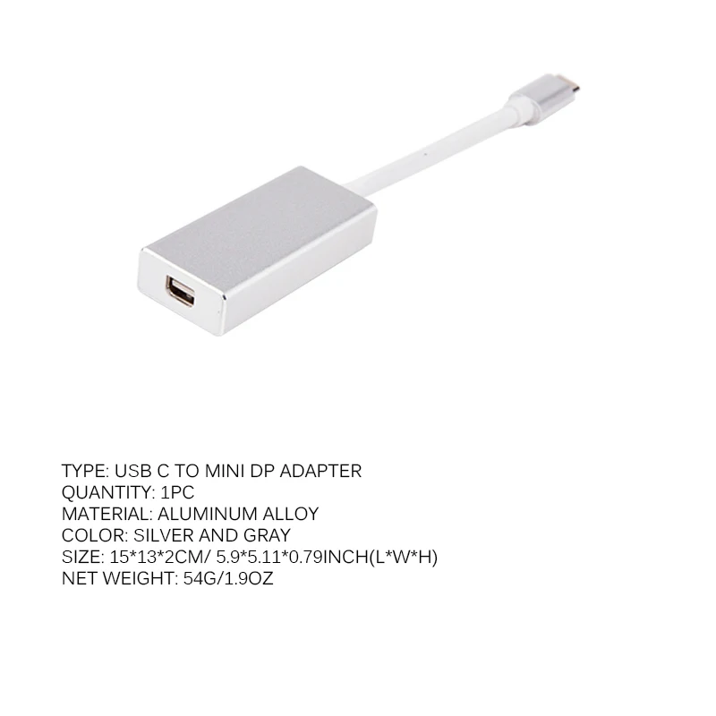 Адаптер для порта дисплея 4K 60 Гц USB 3 1 Type C на Mini Thunderbolt DP конвертер MacBook Pro