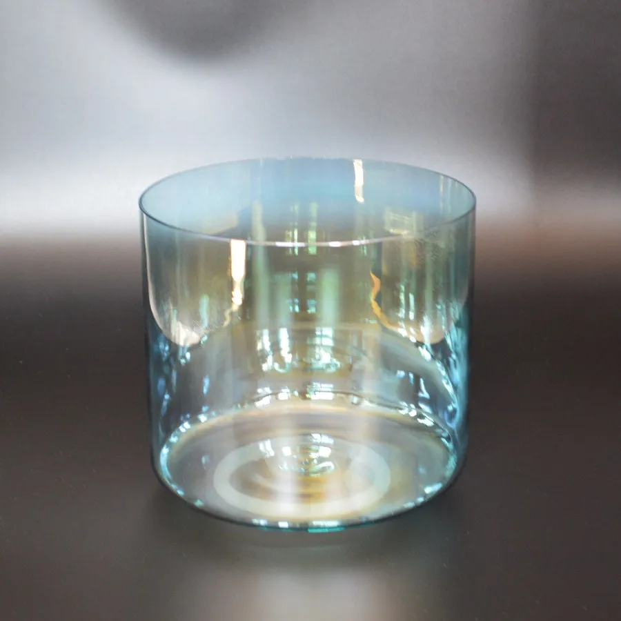 HF 9 дюймов 432 Гц C Note зеленая космическая Хрустальная Поющая чаша с градиентной