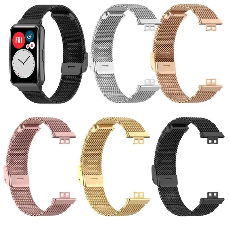 Metal stainless steel Band For Huawei Watch fit  Smart watch Magnetic Strap bracelet correa for huawei watch fit TIA-B09/TIA-B19