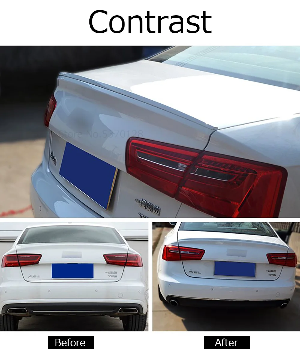 Для Audi A6 C7 черный спойлер 2011 2012 2013 высокое качество, поступления г. ABS пластмассовый задний багажник крыла спойлер автомобиля аксессуары