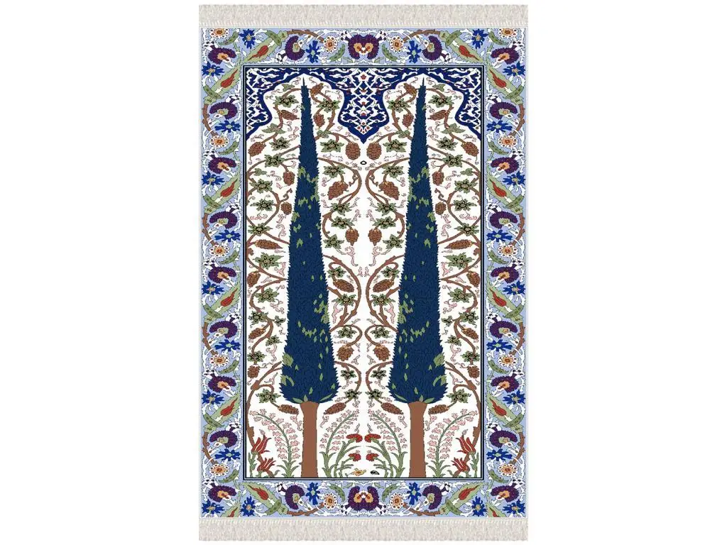 

Bud velvet prayer rug blue