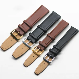 Watch Accessories Ordinary Lengthened Cow Leather Smooth Strap Non Textured Crimping Waterproof Calf Leather Strap Parts