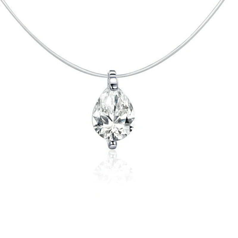 Женское Ожерелье невидимка из серебра 925 пробы с фианитами|Подвески| |