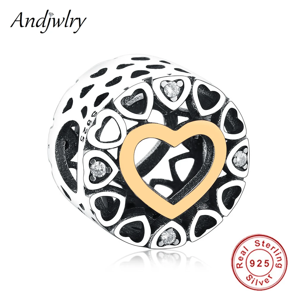 

Fit Pandora Charms Bracelets 925 Silver Original Beads CZ Love Openwork Heart Charm Beads For Jewelry Making Women Berloque