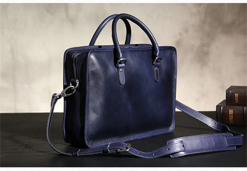 Hand-designed vegetable tanned cowhide men large-capacity portable briefcase computer bag women shoulder messenger Cambridge bag