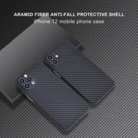 aramid carbon fiber cel phone case fine hole half coverage for iphone 12mini promax ultra light and thin luxury hard shell cover