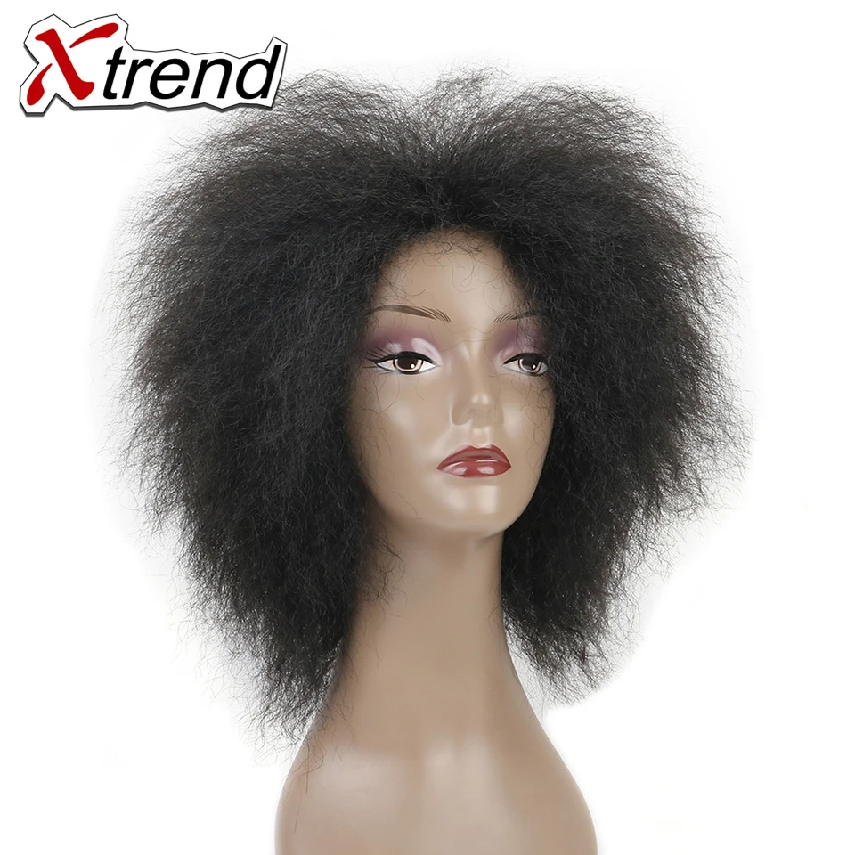 Xtrend короткий синтетический афро кудрявый вьющийся парик для африканских женщин