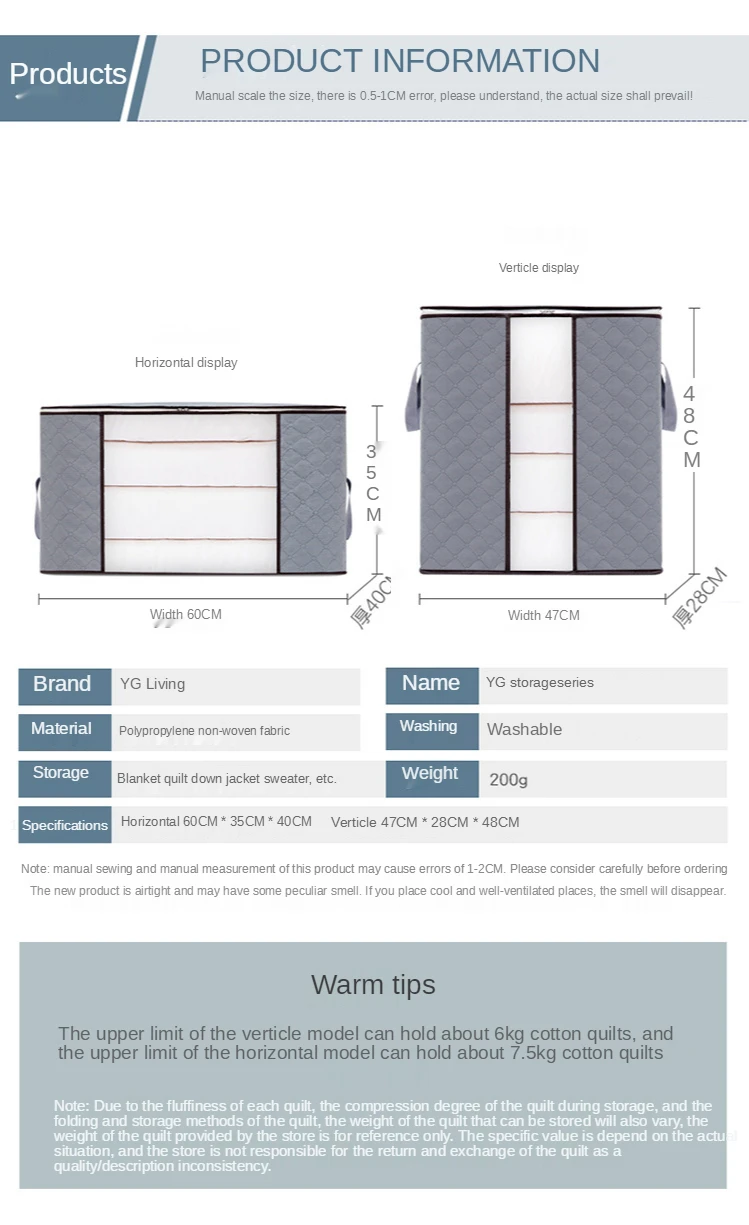 

Waterproof Blanket Storage Duffel Bag Foldable Storage Bag Organizer Organizing Folders Move Bag Clothes Organizing Packaged
