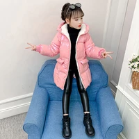 Children Winter Warm Plus Velvet Down Jacket 2020 New Fashion Girl Clothing Kids Outfits Thick Parkas Snowsuit Outerwear Coat