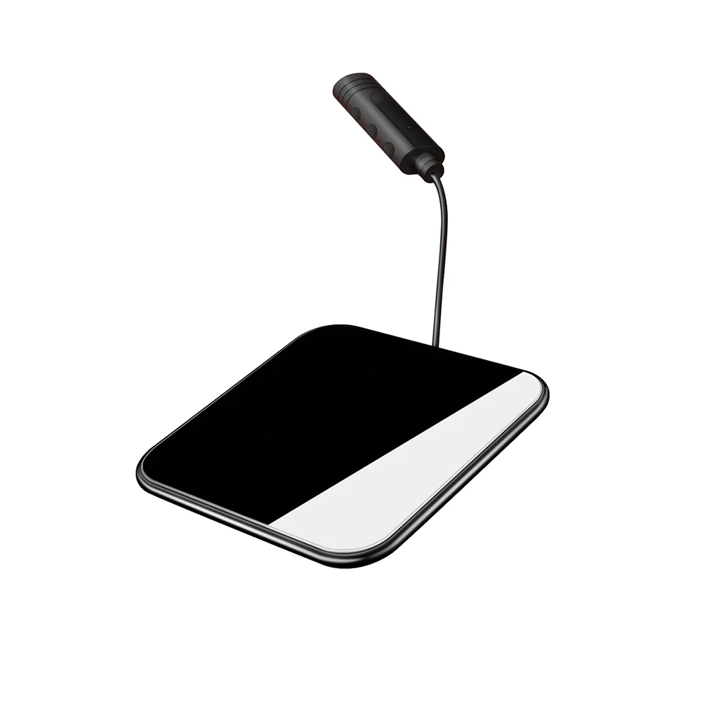 Essager 10 Вт Qi Беспроводное зарядное устройство для iPhone 11 Pro Xs Max X 8 Plus samsung S10 S9 Xiaomi huawei стекло быстрая Беспроводная зарядная площадка - Цвет: Black