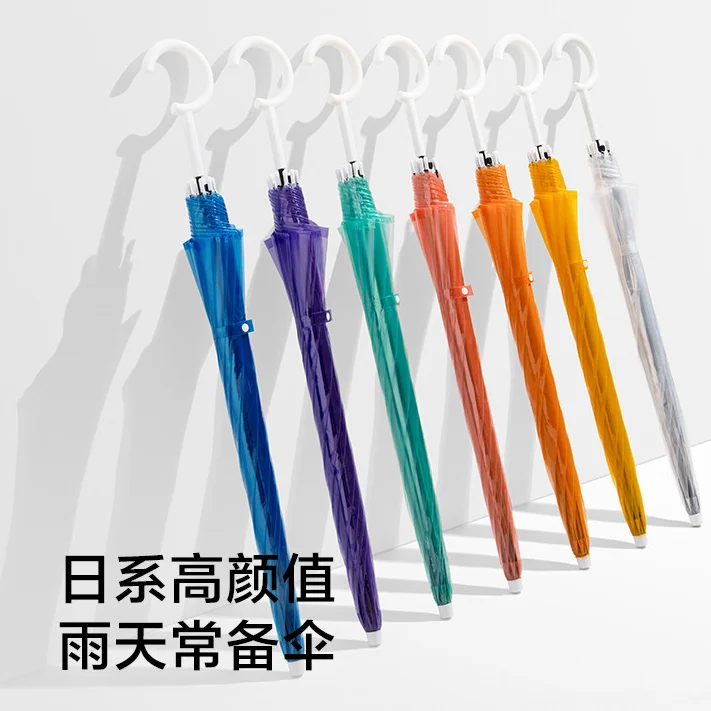 

Long Handle Umbrella Transparent Business Waterproof Travel Rain Cute Umbrella Women Folding Guarda Chuva Rain Gear DE50YS