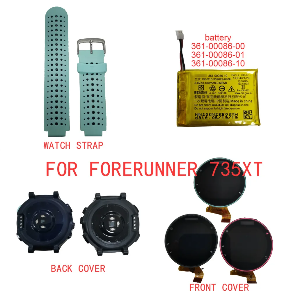 For GARMIN Forerunner 735xt Back Cover Without Battery/Silicone Strap/Rechargeable Li-ion Battery/Touch Screen Replacement