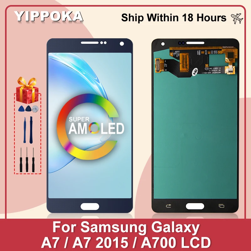 Super AMOLED для Samsung Galaxy A7 2015 ЖК-дисплей A700F A700FD A7000 сенсорный экран дигитайзер samsung A700