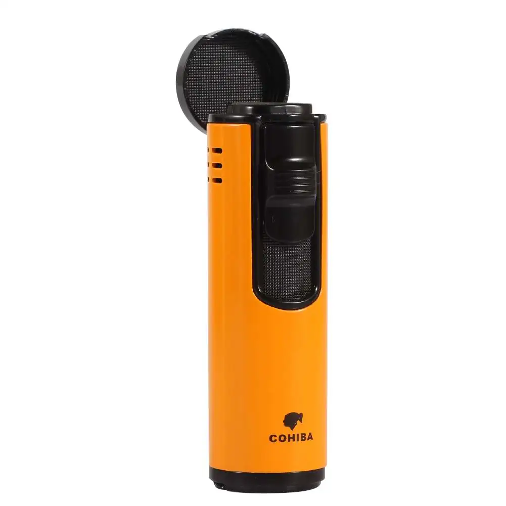 Инструмент для сигар COHIBA Металлическая лампа-зажигалка ветрозащитная 4 пламени