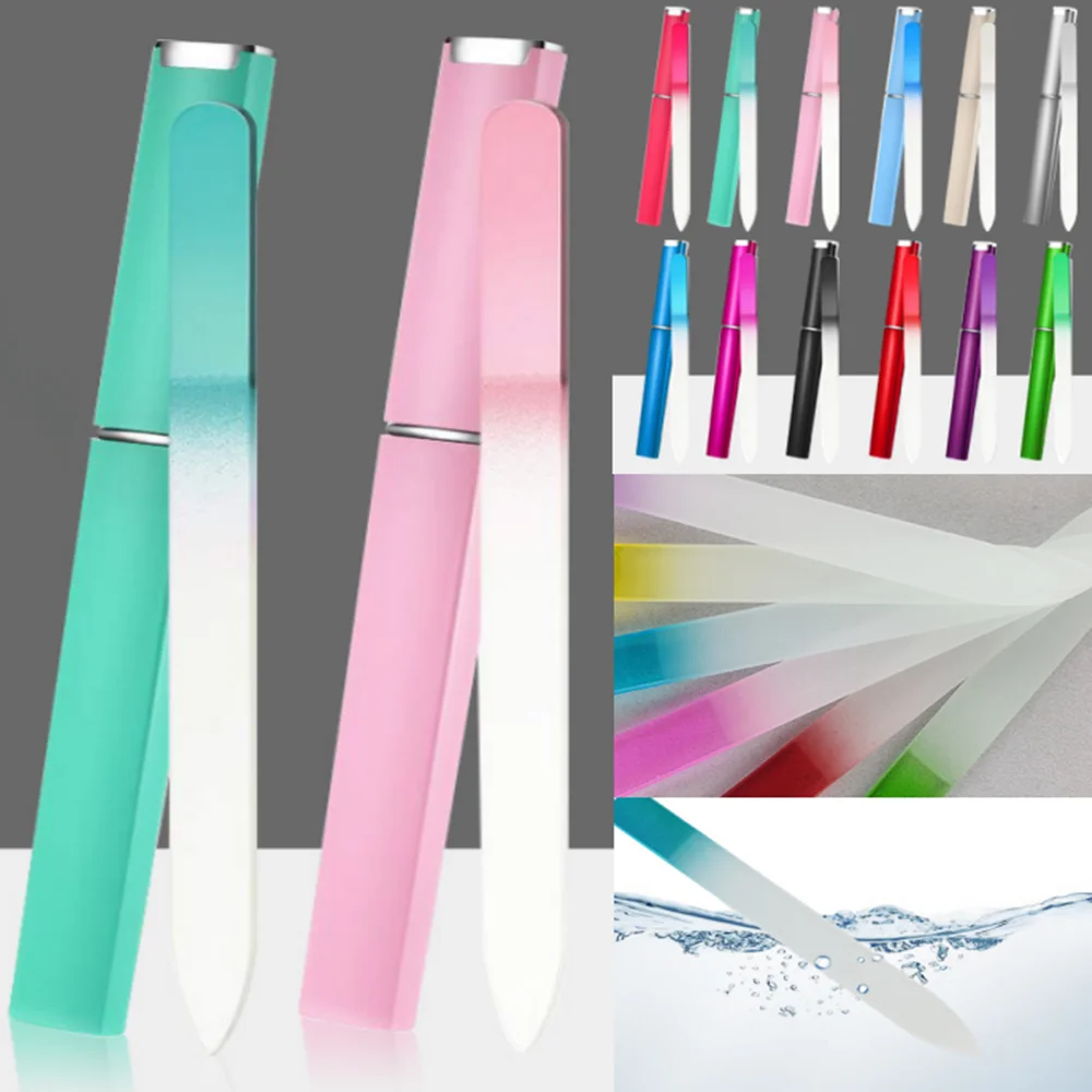 

Premium Glass Nail File with Case Crystal Nail File Professional Salon Manicure Tool for Natural Nails Gift for Women and Girls