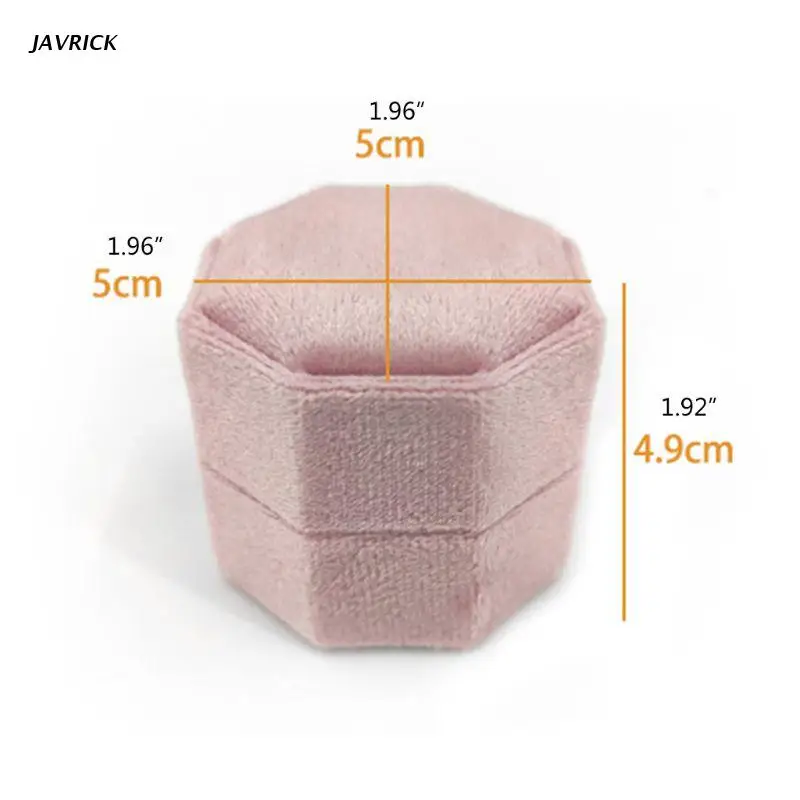 

Velvet Single Ring Box Octagon Wedding Ceremony Ring Box with Detachable Lid