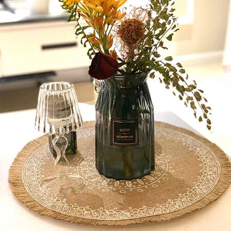 40 см с цветочным узором в богемном стиле Настольный коврик из чистого хлопка