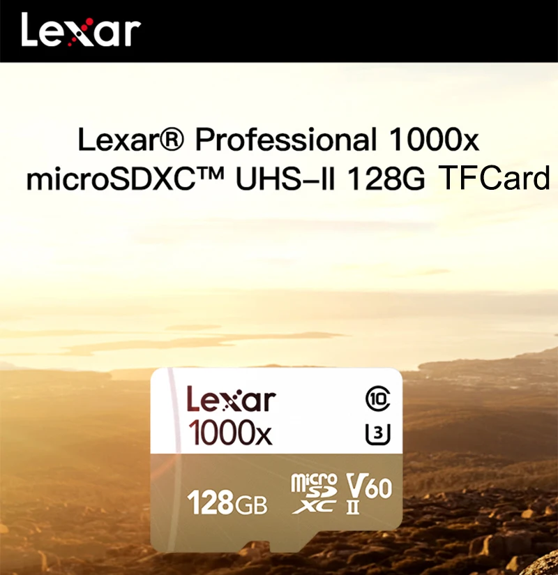 Lexar карта памяти 1000X 32 Гб 64 Гб 256 ГБ 150M U3 4K Micro sd 128 ГБ высокоскоростная флеш-карта microsd TF карта для записи 3D 4K HD