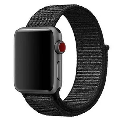 whole black Нейлоновый ремешок для Apple Watch band 42 мм 38 мм iWatch 4 band 44 мм 40 мм Браслет спортивная петля ремешок для часов correa ремень дышащий - Цвет ремешка: whole black