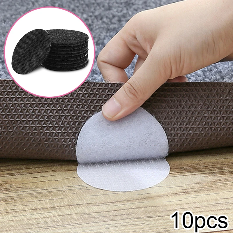 

10Pcs Self adhesive Anti Curling Carpet Tape Rug Gripper Secure the Carpet Sofa and Sheets in Place and Keep the Corners Flat