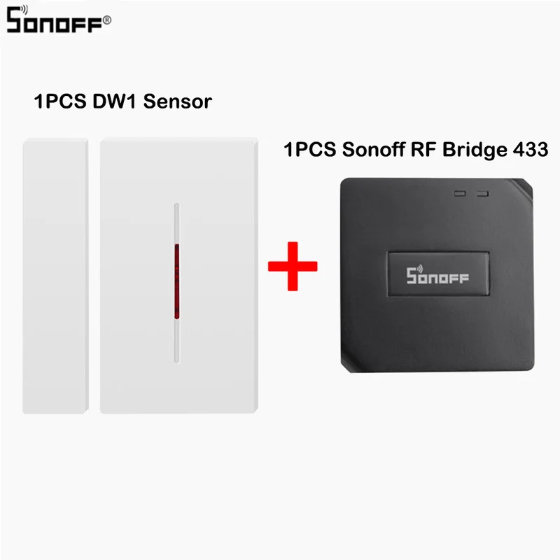 Sonoff PIR 2 датчика DW1 датчик сигнализации RF Bridge 433 МГц Wifi беспроводной