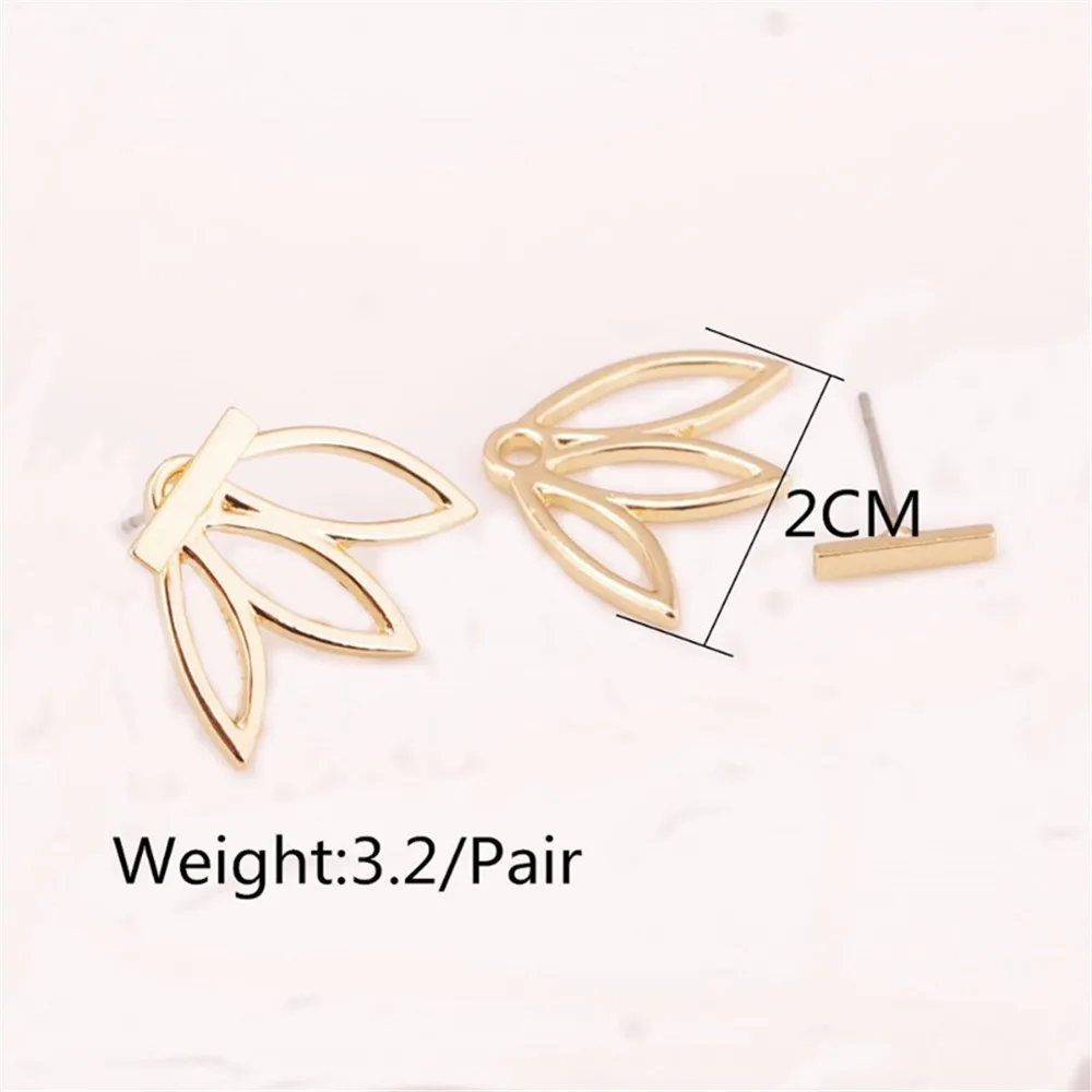 Простые Дизайнерские шлепанцы Цвет золотой серебристый Лотос с выемками заколка