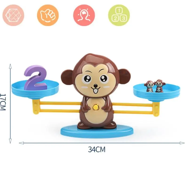 

Monkey Balance Educational Math Game for Kids to Learn Counting Numbers and Basic Math, 65 Piece STEM Learning Toy