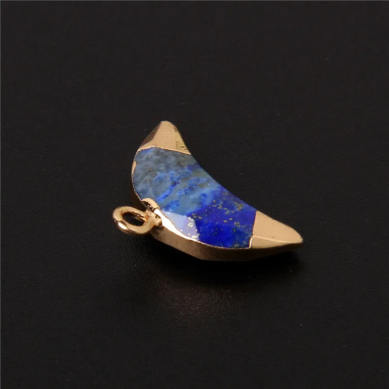 Натуральные камни в форме полумесяца подвеска рога лазурит малахит кварц