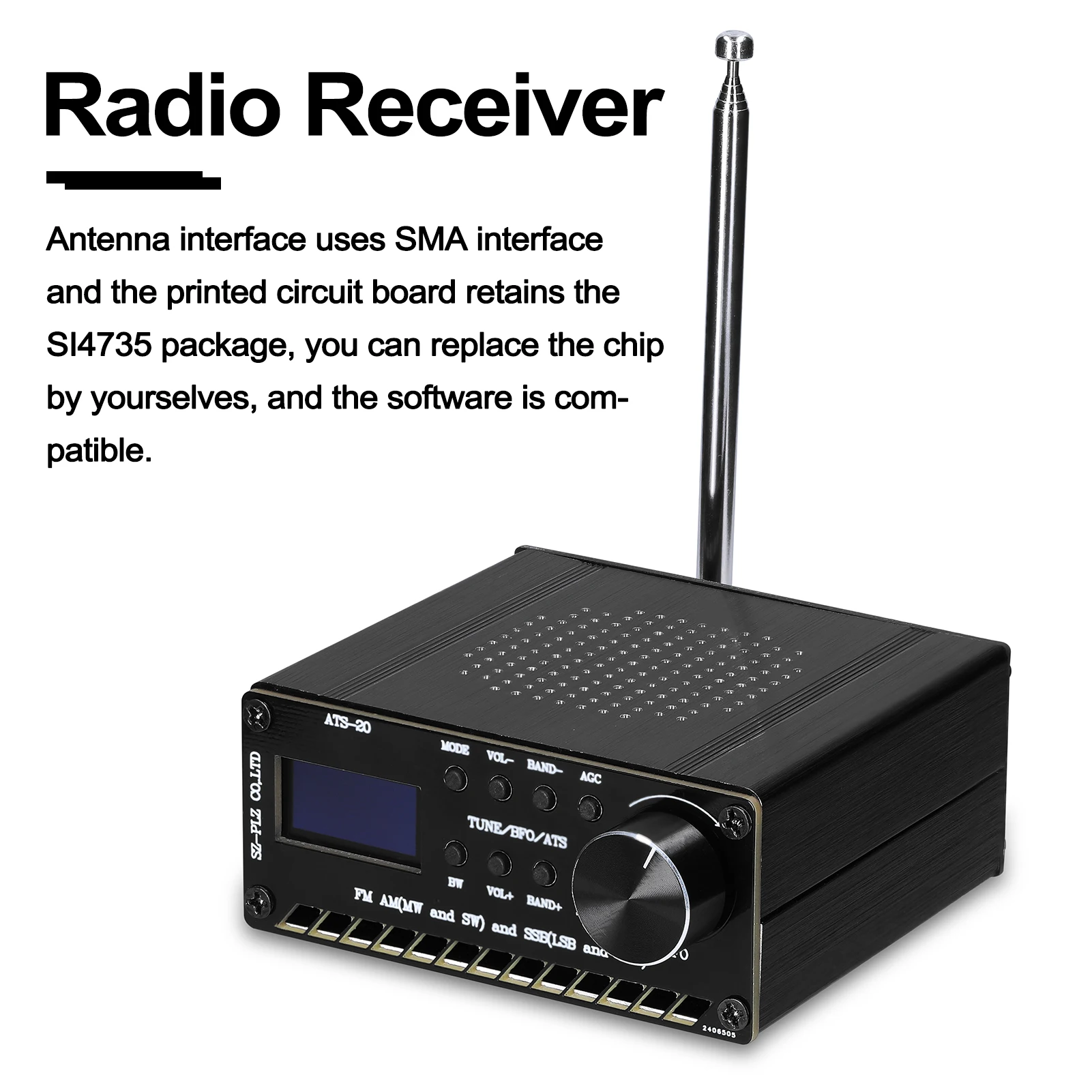 

KKMOON ATS-20 SI4735 Полнодиапазонный радиоприемник FM AM (MW & SW) SSB (LSB & USB), покрывающий коммерческие любительские радиочастоты