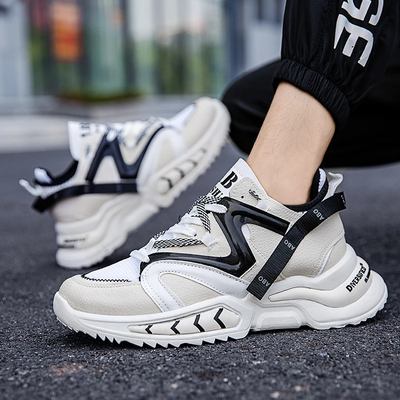 

New color matching men'S shoes vogue trend sports shoes comfortable and vogueable thick-soled men'S shoes