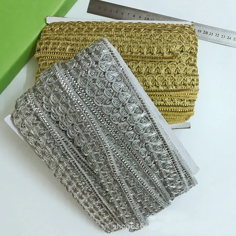 5 размеров Цвет золотистый серебристый швейная кружевная отделка плетеным