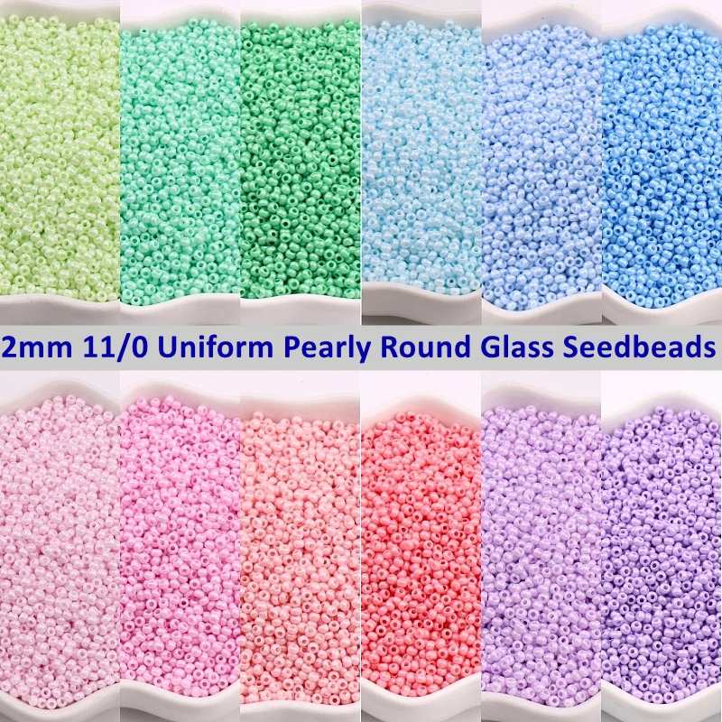 

1000Pcs/bag 2mm Uniform Pearly Opaque Glass Seedbeads 11/0 Cream Round Spacer Czech Glass Beads For DIY Jewelry Making Accessory